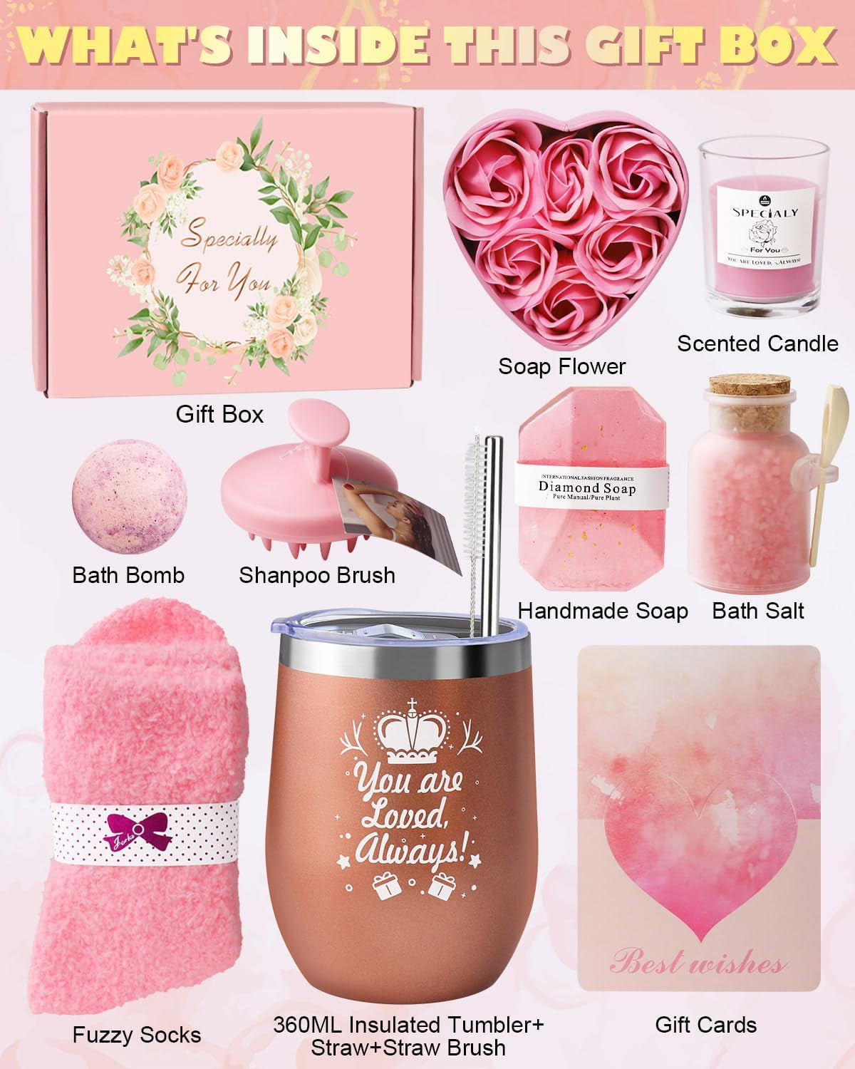 Luxury Birthday Gift Box for Her – Unique Pamper Hampers with Relaxation Bath & Self-Care Treats for Women, Mum, Wife, Sister, Friends & Girls