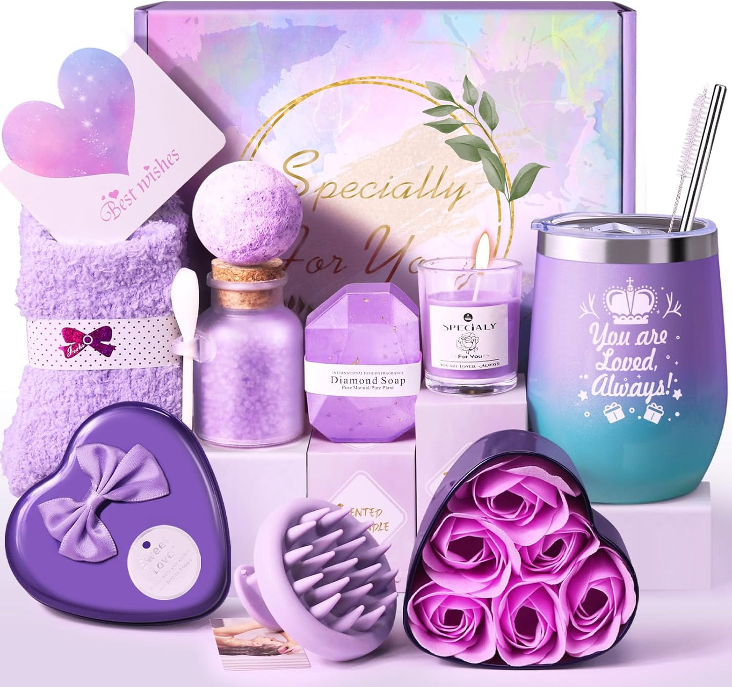 Luxury Birthday Gift Box for Her – Unique Pamper Hampers with Relaxation Bath & Self-Care Treats for Women, Mum, Wife, Sister, Friends & Girls