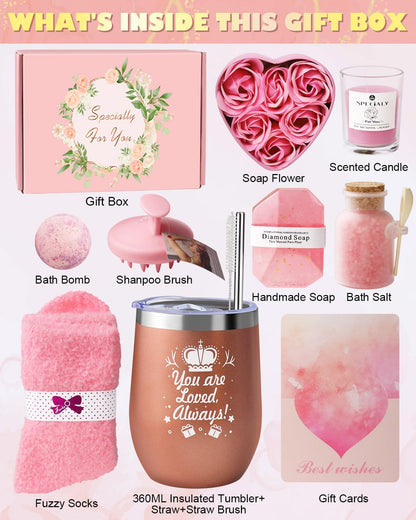Luxury Birthday Gift Box for Her – Unique Pamper Hampers with Relaxation Bath & Self-Care Treats for Women, Mum, Wife, Sister, Friends & Girls